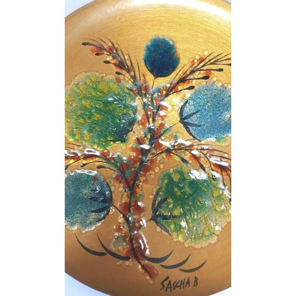 Sascha Brastoff 10.25" Enameled Copper Bowl - Picture 6 of 7